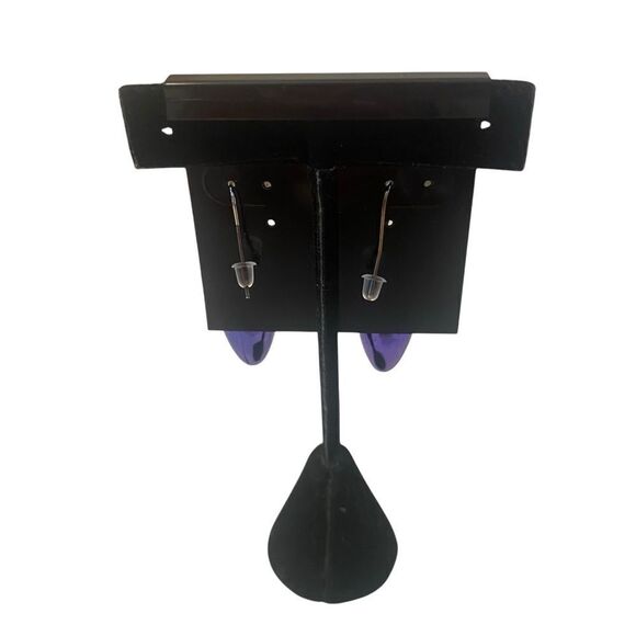 Festive Purple Iridescent Christmas Bulb Earrings - Picture 4 of 4